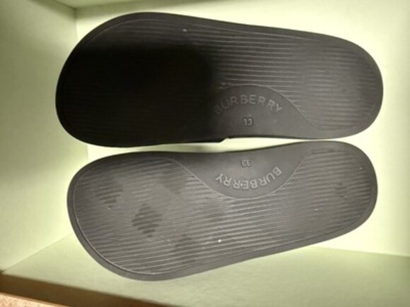All Black Burberry Slides 2y - Picture 3 of 6